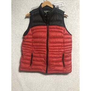 Ralph Lauren L-RL Lauren Active Puffer Vest Womens XL Red & Black Down Feathers